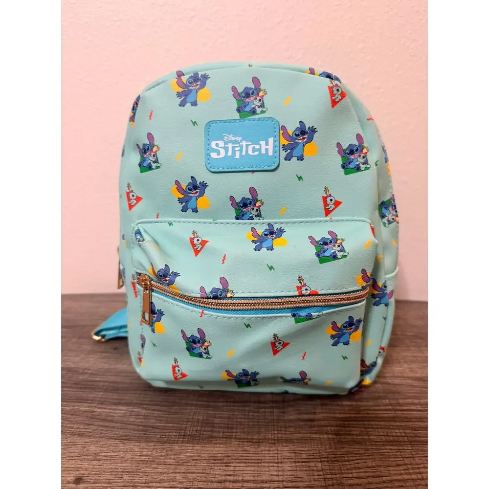 Disney Store Stitch Plush Toy & Mini Backpack Bundle Bioworld Cute Gift Set